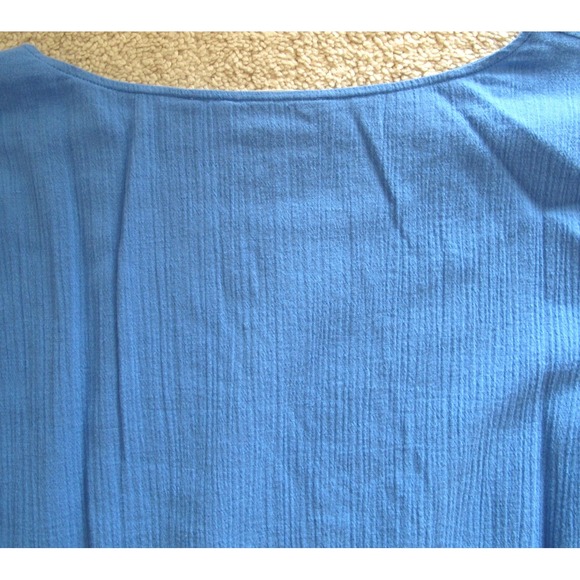 Soft Surroundings Women's Large Siesta Key 3/4 Sleeve Layered Blue Tunic Top - Picture 6 of 6